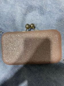Sparkling Rose Gold Clutch Bag