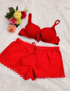 Chic Red Bikini Set