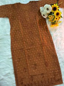 Premium Dot Chanderi Lucknowi Chikankari 3-Pcs Set