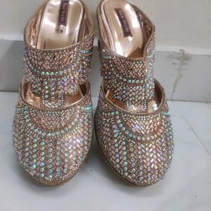 Sparkling Embellished Wedge Heels