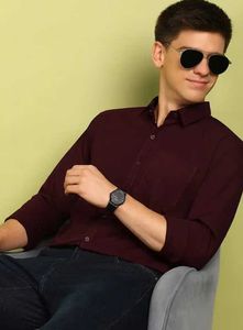 Unique Graphic Print Button-Up Shirt