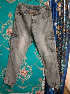 Grey Cargo Jogger Jeans