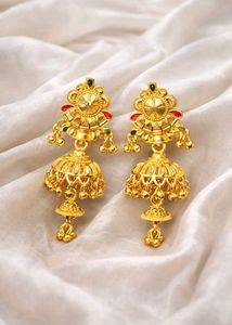 Gold Plated Traditional Jhumka Earrings For Women