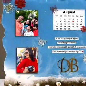 Personalized ocean theme Photo Frame with Calendar