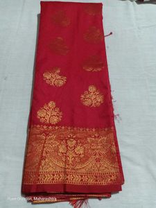 Beautiful Red & Gold Banarasi Silk Saree