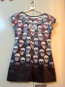Skull Print Mini Dress