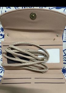 Chic Pink Textured Wallet on sling