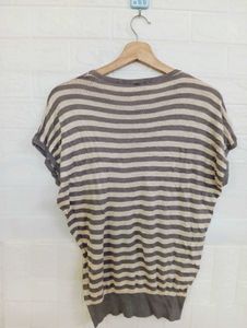 Striped Top with Bow Detail