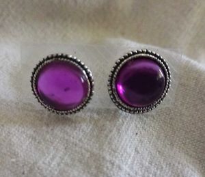 Purple Gemstone Stud Earrings