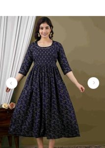 Elegant Navy Blue Floral Print Kurta