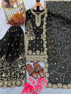Elegant Teal Embroidered Suit Set