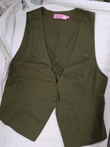 Step N Style Olive Green Waistcoat Vest