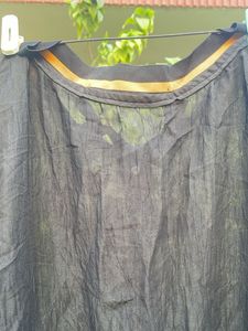 Sheer Black Tie-Front Top