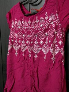 Dark Pink Ethnic Top