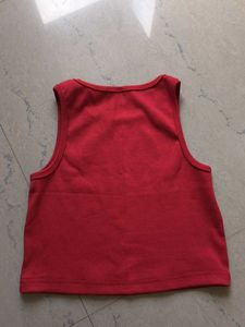 Classic Red Ribbed Tank Top