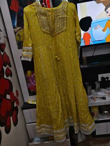 Beautiful Dot Design With Lace Work Kurti
