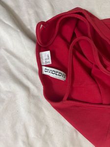Chic Red Spaghetti Strap Dress