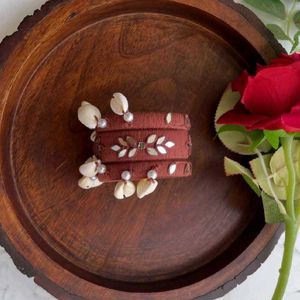 Embroidered Mirror Work Bangles Set🤎