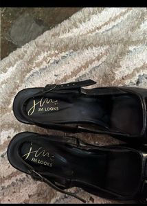 JM Looks Black Slingback Heels