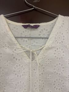 Libas White Schiffli Top