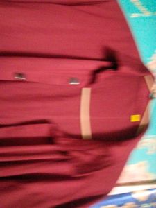 Maroon Short Sleeve Button-Up Shirt