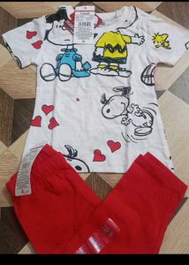 2-3 year Snoopy Graphic Tee &amp; Red Pants Set