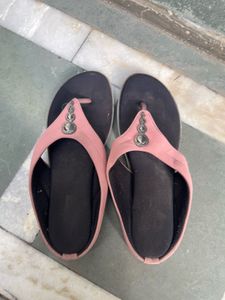 Stylish Pink Embellished Flip-Flops