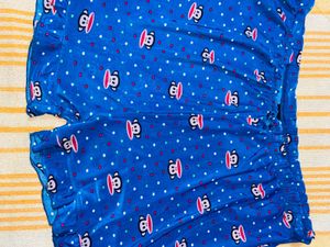 Blue Monkey Print Shorts