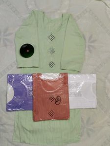 Light Green Embellished Kurta popcorn kurti
