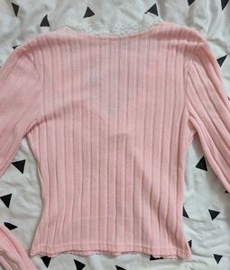 Pink lace top