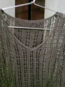 Crochet Knit V-Neck Top