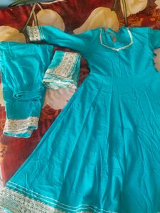 Blue Anarkali Kurta Set