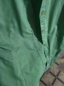 Light Green Collared Button-Up Top