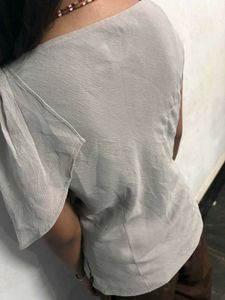 Grey Drape Top