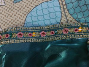 Teal Blue Heavy Embroidered &amp; Organza Lehenga Set