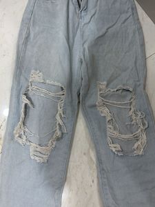 Ripped Wide-Leg Jeans