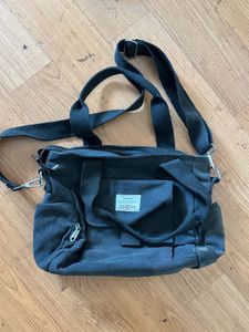 Traveling Black Canvas Tote Bag