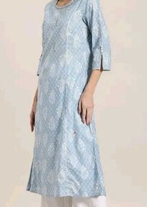 Light Blue Printed Kurta
