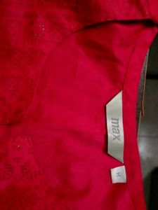 Bright Red Embroidered Kurta