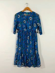 Janasya Blue with multi colour Dress (Women's)