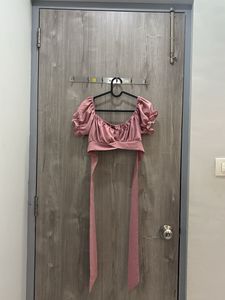 Elegant Satin Tie-Front Crop Top