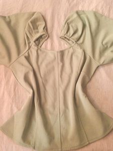 Light Green Puff Sleeve Top
