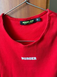 Vibrant Red Sleeveless Top size small