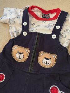 Cute Bear Overalls and T-shirt Set