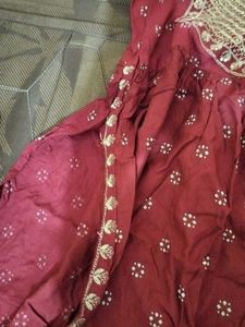 Elegant Maroon Embroidered Kurta