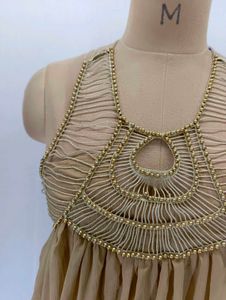 Chic Beaded Halter Neck Top