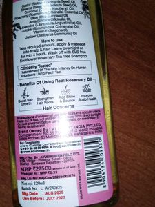 Soulflower Rosemary Lavender Hair Oil