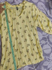 Yellow Floral Print Blouse
