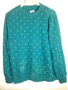 Teal Patterned Sweatshirt