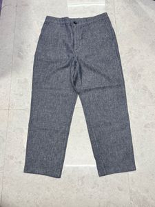 Uniqlo Casual Grey Linen Blend Trousers